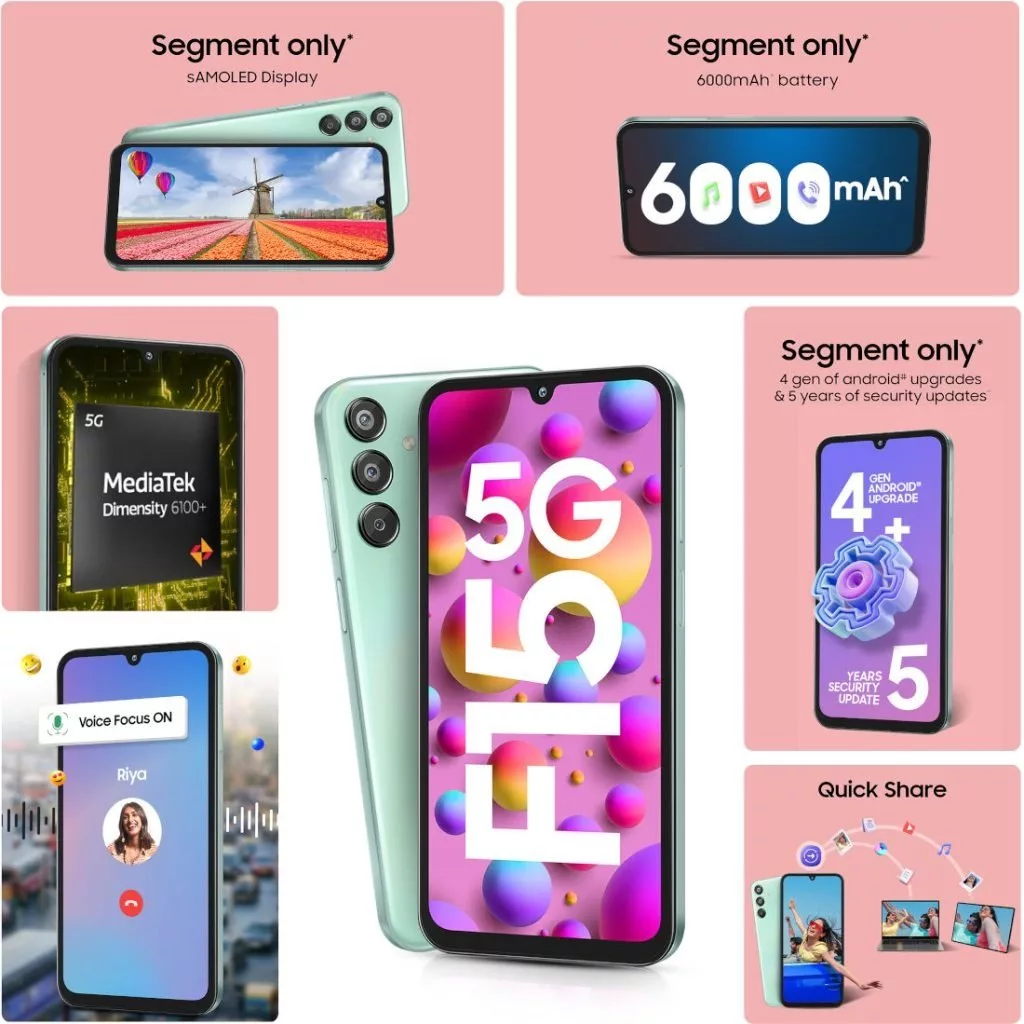 گلکسی F15 5G معرفی شد؛ مشخصات + قیمت