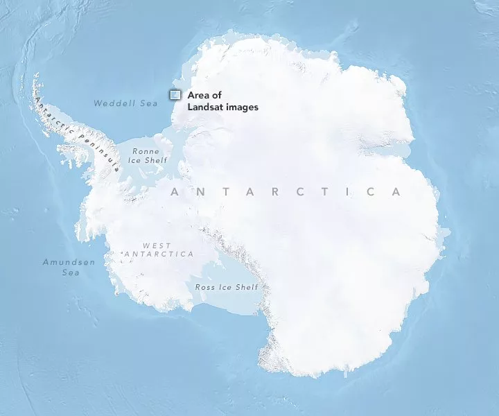 کوه یخ غول‌پیکر 380 کیلومترمربعی از جنوبگان جدا شد به رنگ.webp