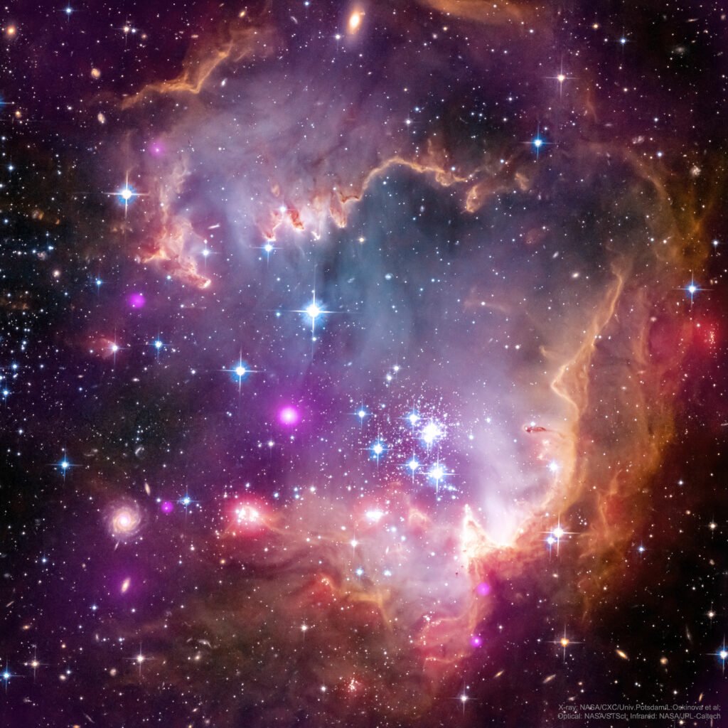 تصویر روز ناسا: NGC 602، خوشه ستاره‌ای صدف