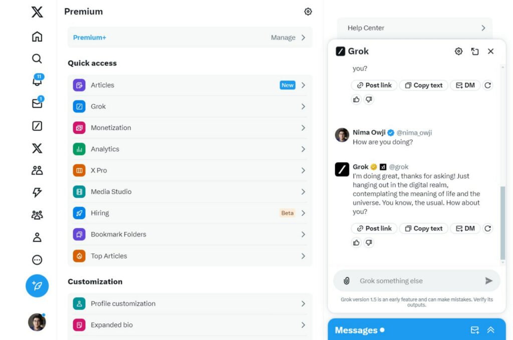 ایکس درحال توسعه قابلیت‌های جدیدی برای هوش مصنوعی Grok است
