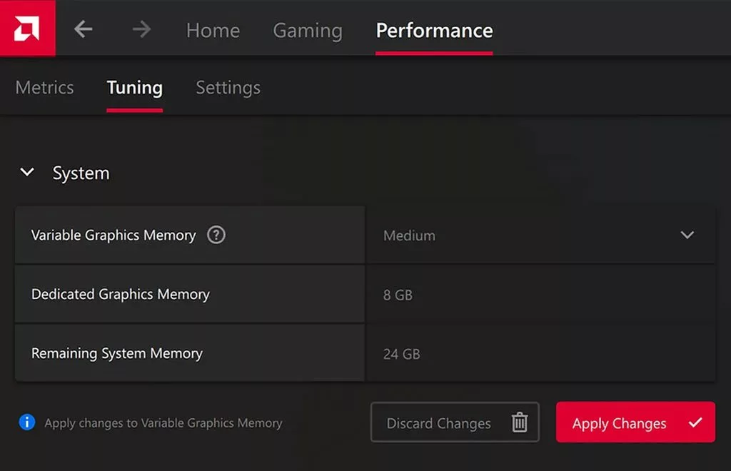 قابلیت حافظه گرافیکی متغیر AMD