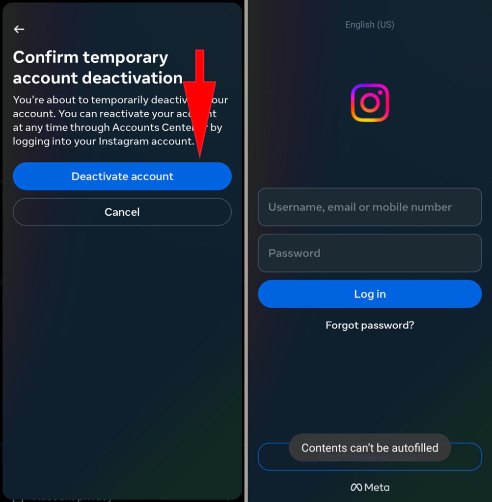 آموزش تصویری دی اکتیو اینستاگرام_به رنگ صبح 17 حذف موقت اکانت اینستاگرام با موبایل