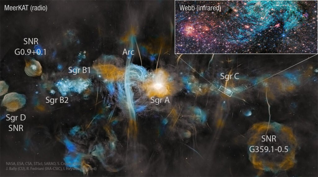 عکس روز ناسا: نمایی از مرکز کهکشان راه شیری در فرکانس رادیویی_به رنگ صبح 1 نمای رادیویی از مرکز کهکشان راه شیری