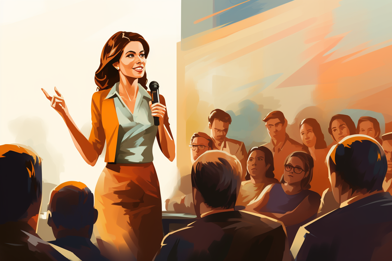 چطور با مطمعن به نفس سخن بزنیم؟_به رنگ صبح 17 صحبت کردن زن جذاب در جمعیت