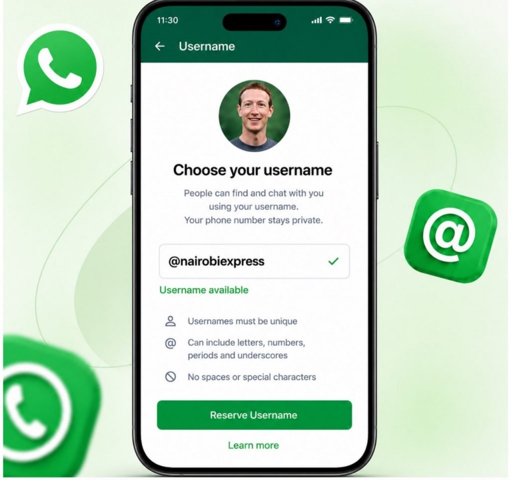 نام کاربری واتس‌اپ
